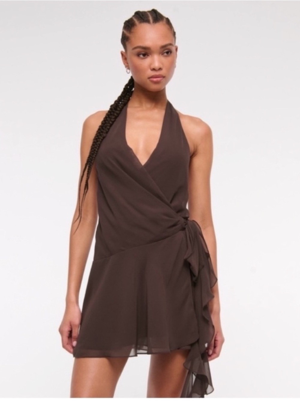Abercrombie Brown Halter Wrap Mini Dress